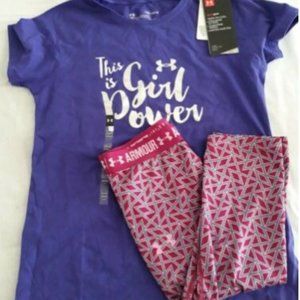 Girls Under Armour Capri Work Out Pants and Top